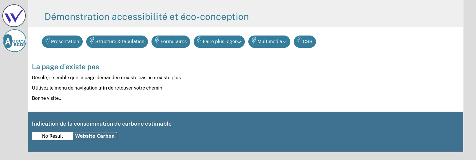 Une page d'erreur statique est graphiquement identique à une page dynamique.
